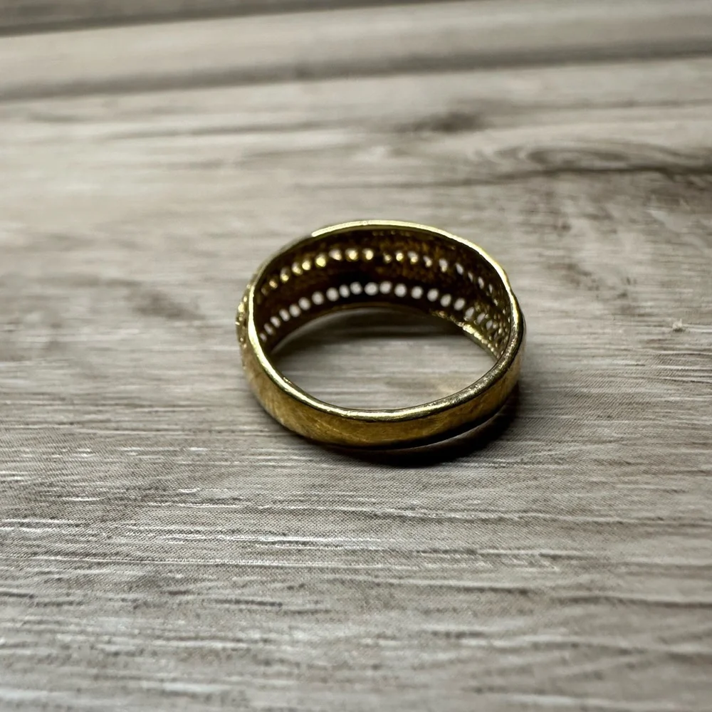 Detailed‎ Gold-Tone Unisex Size 10 Ring